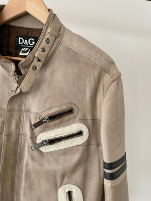 2000s Dolce & Gabbana leather biker jacket