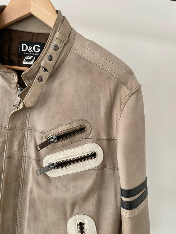2000s Dolce & Gabbana leather biker jacket