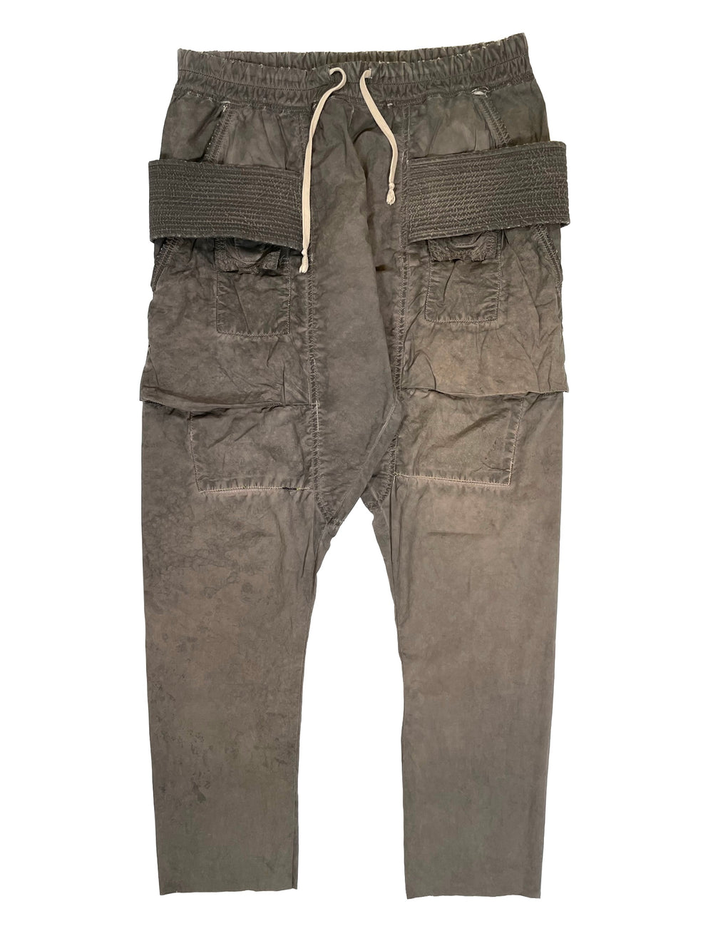 2000s Rick Owens dust grey creatch cargo pants