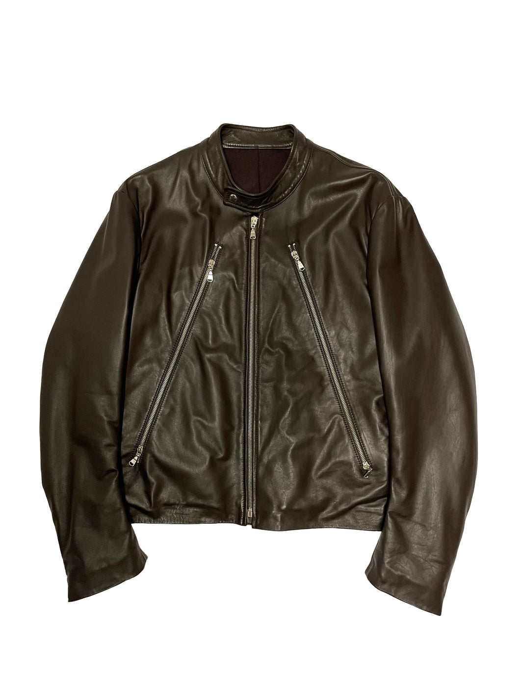 2000’s Maison Margiela sample 5 zip leather jacket