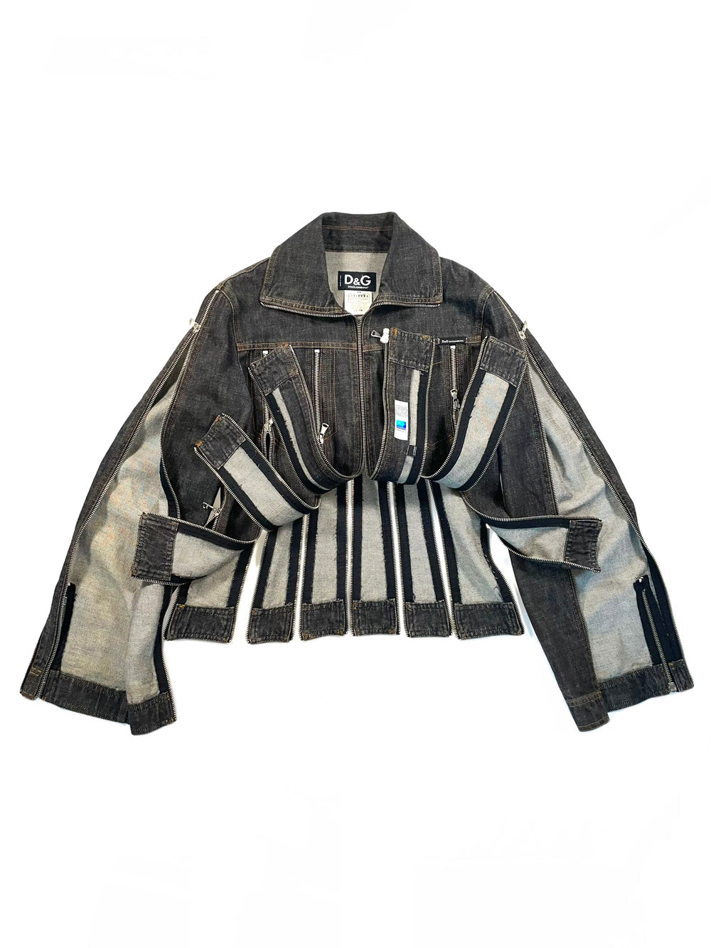 Dolce & Gabbana zipper shredder denim jacket