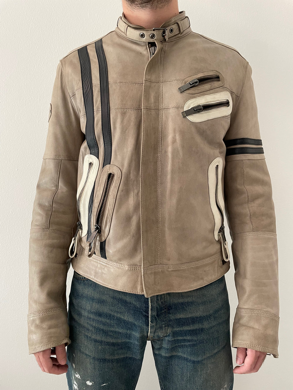 2000s Dolce & Gabbana leather biker jacket