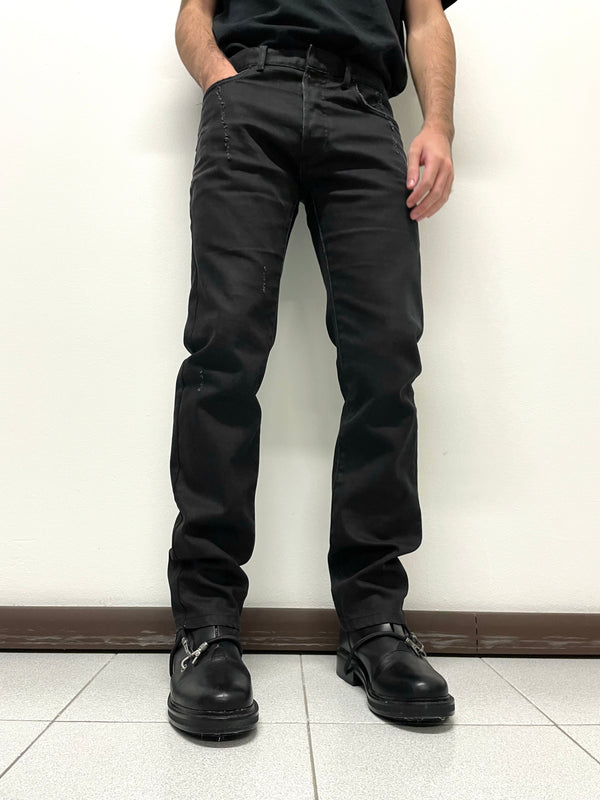 2000s Dior Homme black distressed jeans