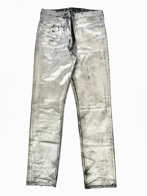 AW1999 Maison Margiela artisanal silver painted jeans