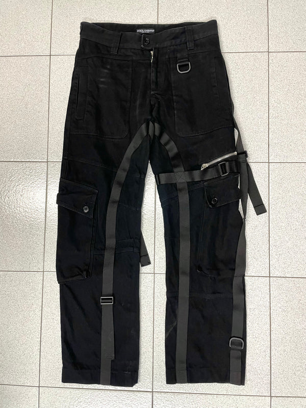 AW2003 Dolce & Gabbana bondage parachute cargo pants