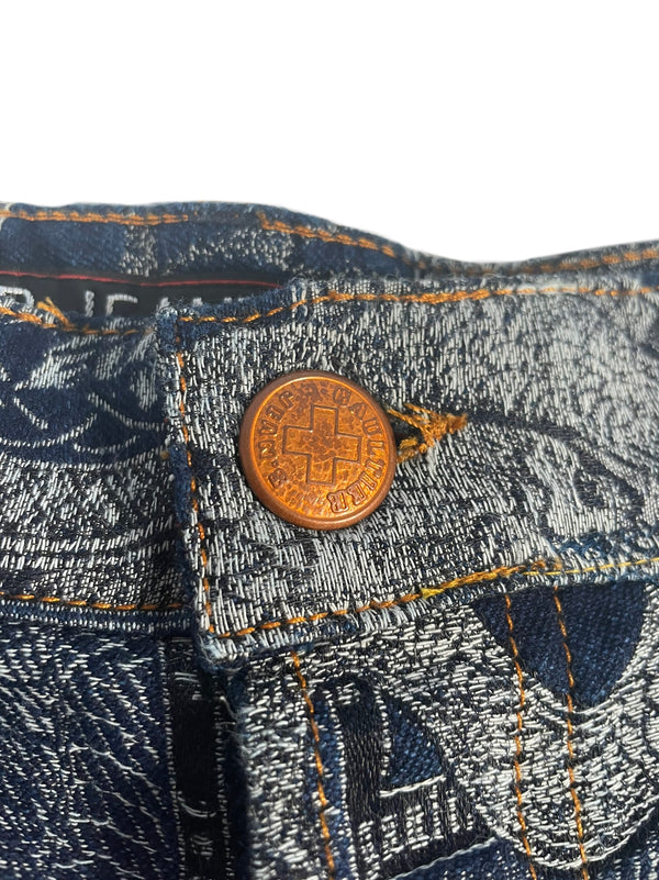 AW1994 Jean Paul Gaultier Dragon Slayer jacquard tattoo denim