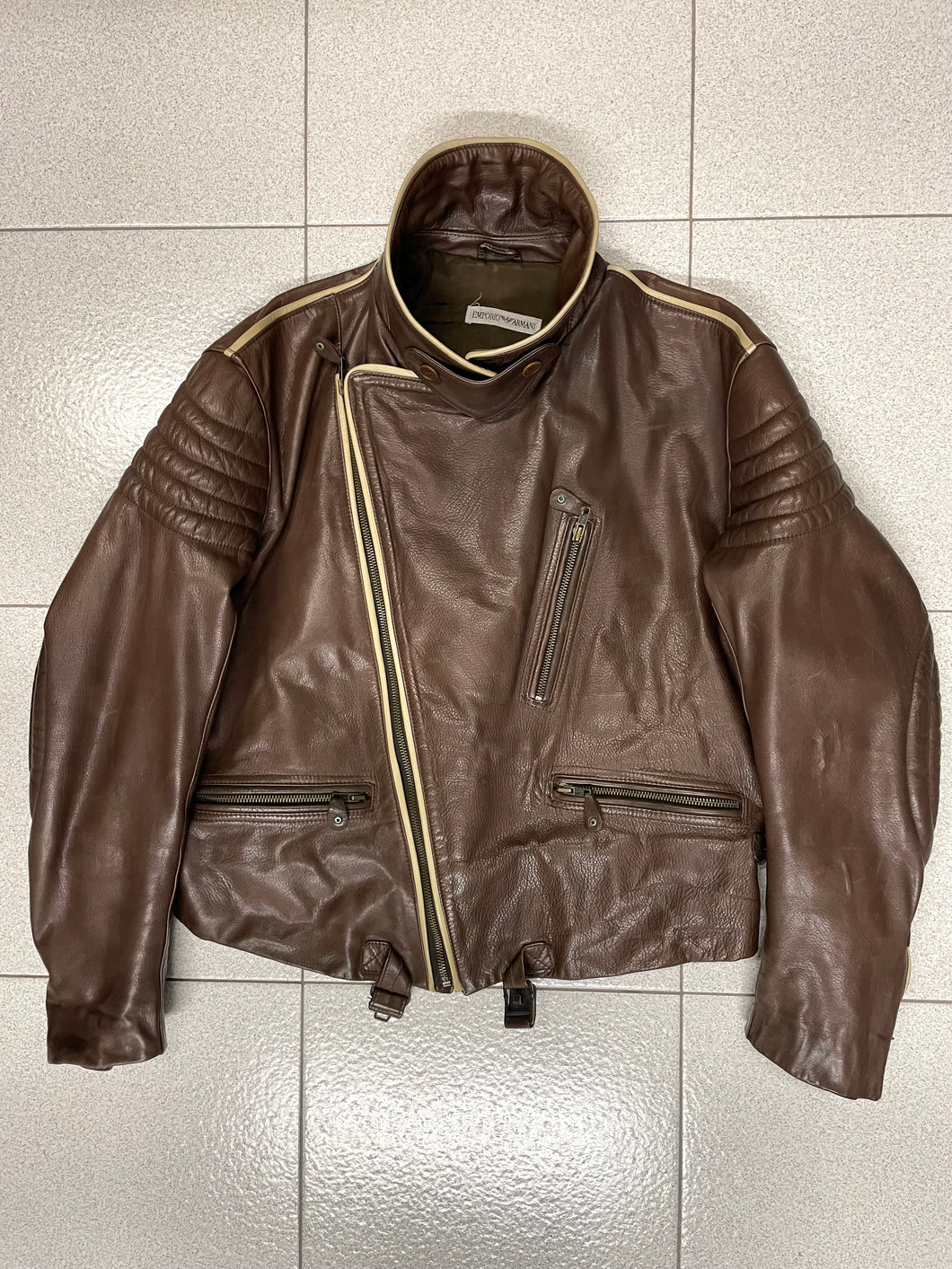 1990s Emporio Armani biker leather jacket