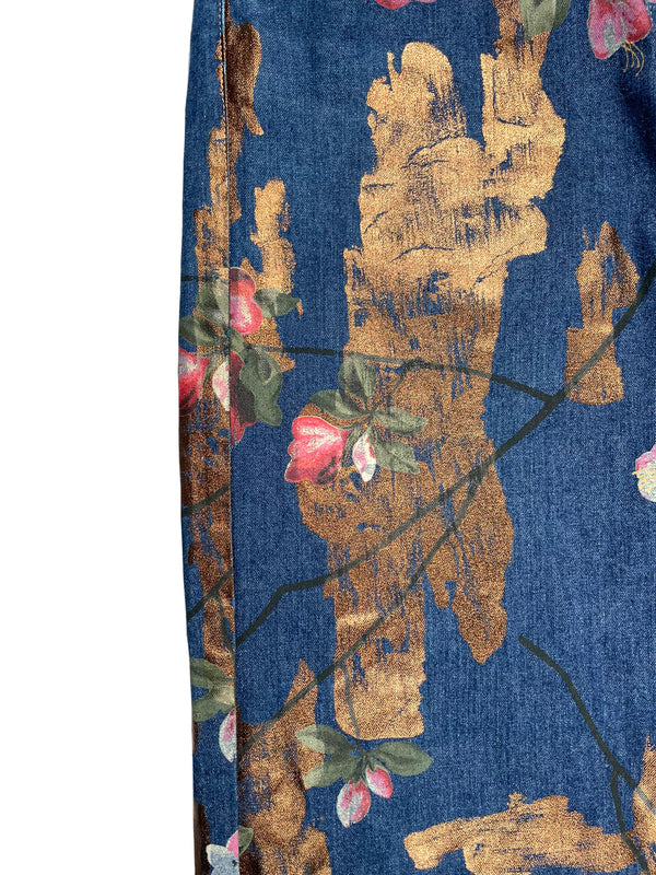 SS2001 Gucci by Tom Ford floral jeans