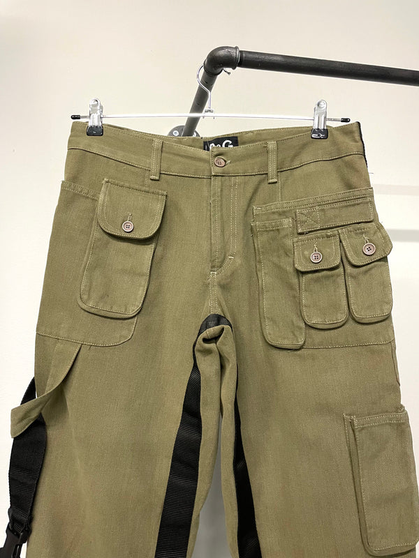 AW2003 Dolce & Gabbana bondage parachute cargo pants