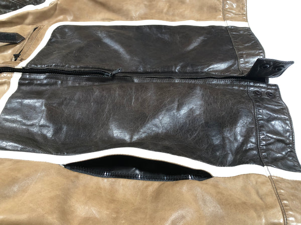 2000’s Prada brown biker leather jacket