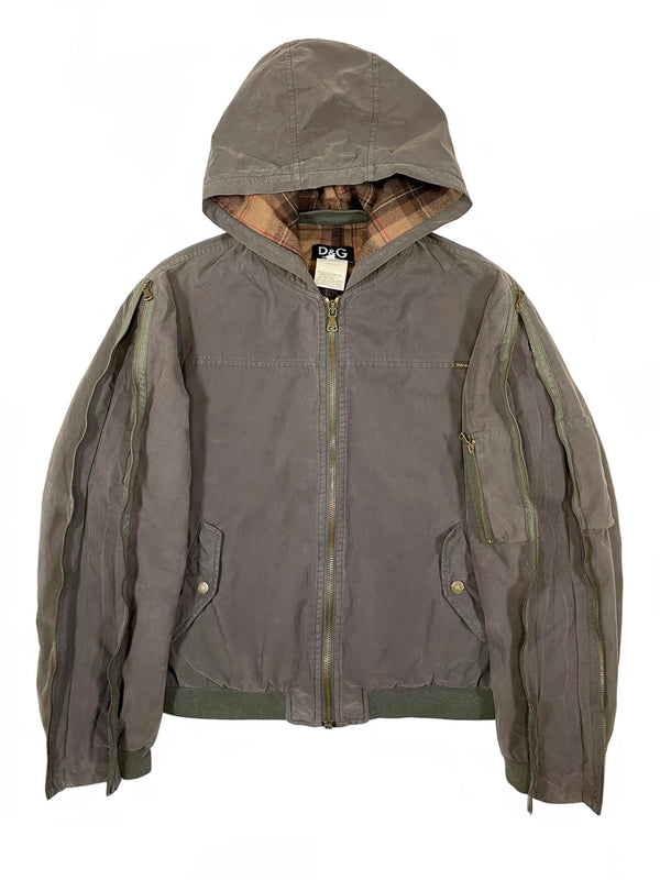 2000s  Dolce & Gabbana zip sleeves bomber jacket