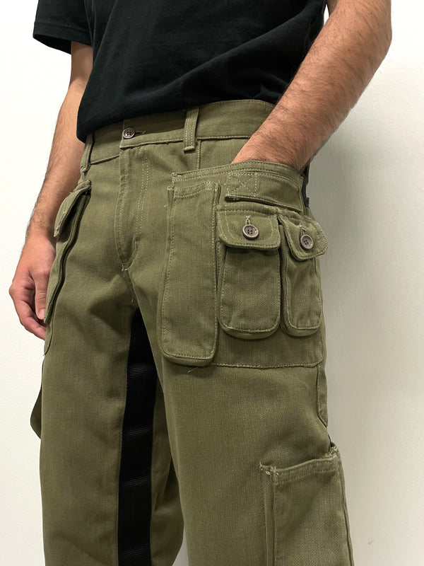 AW2003 Dolce & Gabbana bondage parachute cargo pants