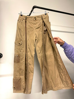 2004 Dolce & Gabbana full zipper cargo multi pockets pants