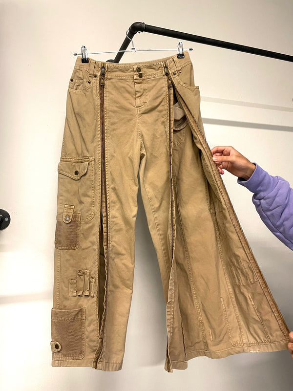 2004 Dolce & Gabbana full zipper cargo multi pockets pants