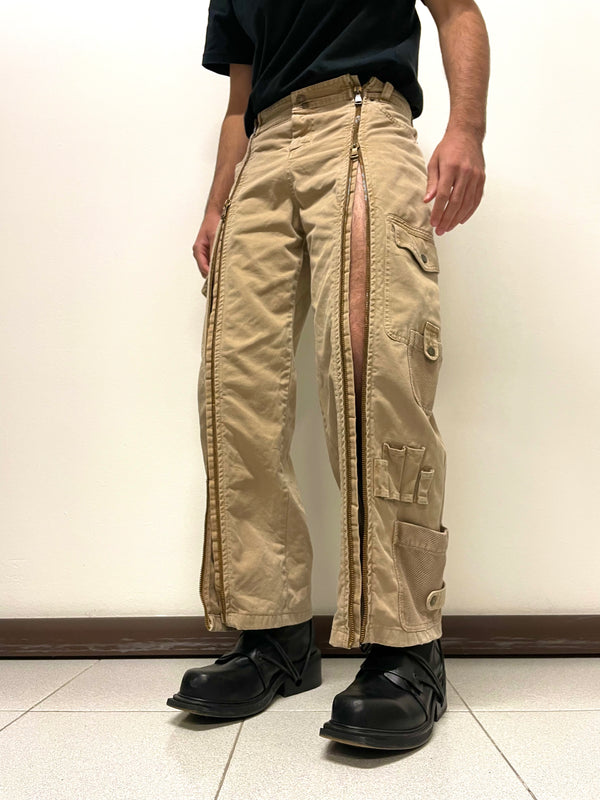 2004 Dolce & Gabbana full zipper cargo multi pockets pants