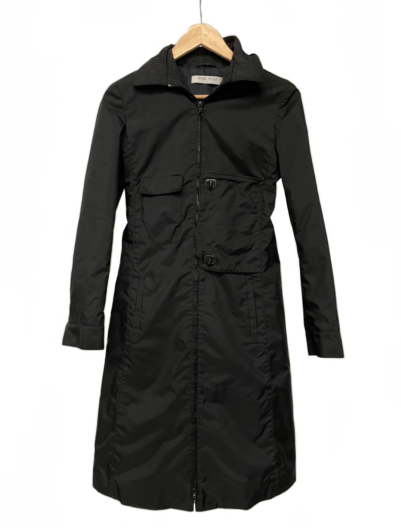 AW1999 Miu Miu hidden pocket technical nylon coat