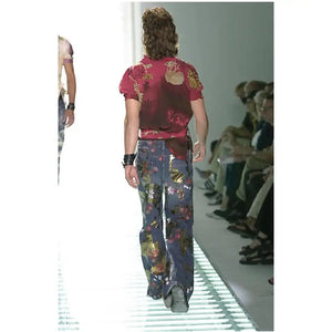 SS2001 Gucci by Tom Ford floral jeans