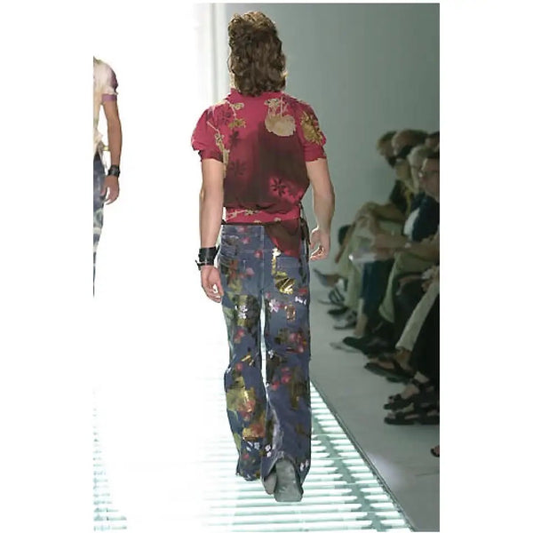 SS2001 Gucci by Tom Ford floral jeans