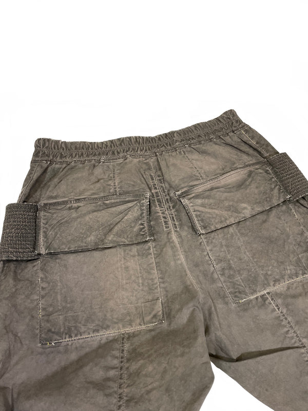 2000s Rick Owens dust grey creatch cargo pants