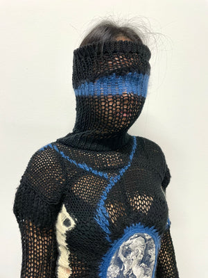 AW2007 Jean Paul Gaultier crochet knit with mask