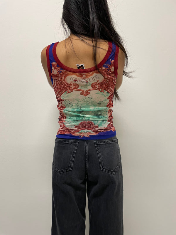 2007 Jean Paul Gaultier FULL SET mesh tank and cardigan