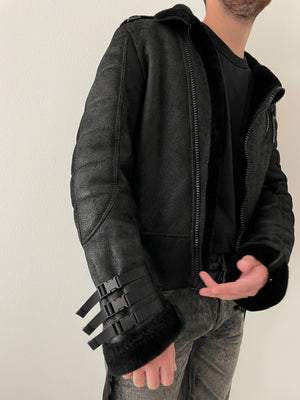 AW2007 Dior × Hedi Slimane "Navigate" shearling leather  jacket
