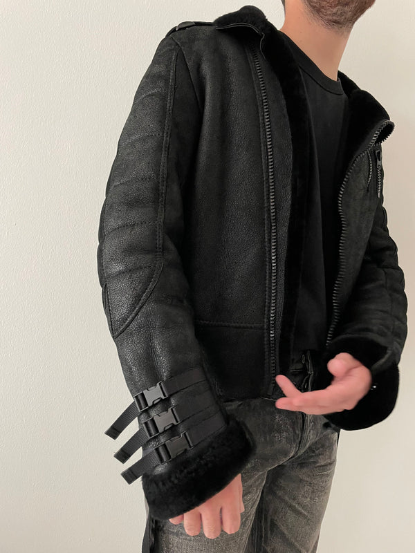 AW2007 Dior × Hedi Slimane "Navigate" shearling leather  jacket