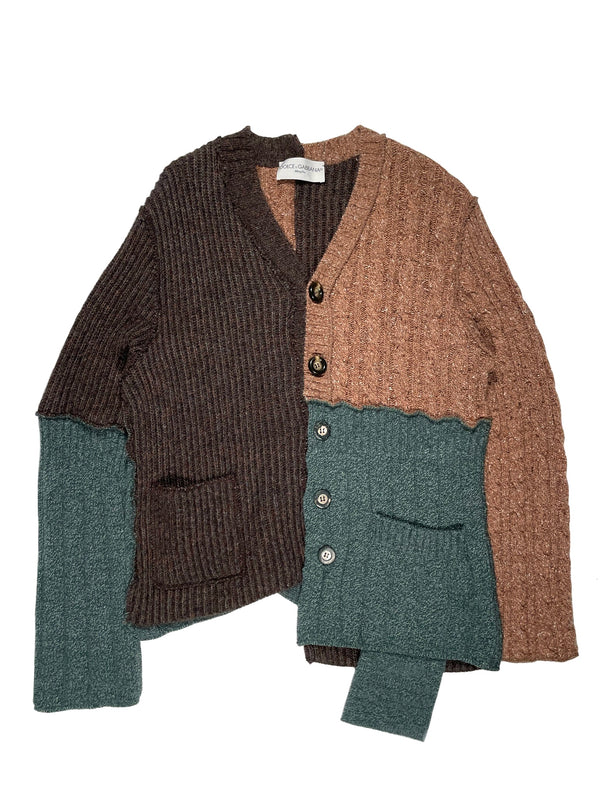 1980’s Dolce & Gabbana alpaca wool patchwork cardigan