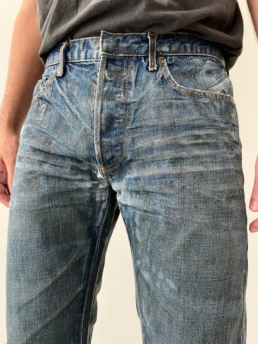 AW2003 Dior Homme waxed jeans