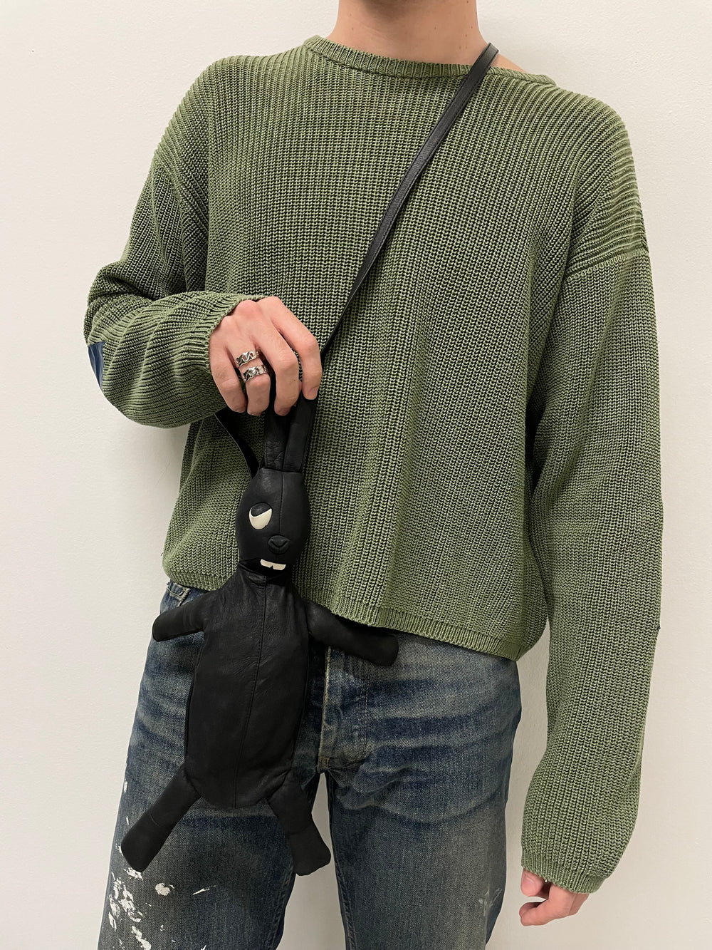 AW2019 Rick Owens Hun bunny shoulder bag in lamb leather