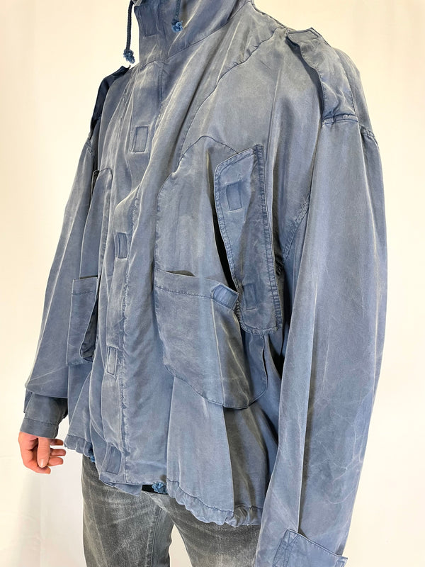 1990’s Katharine Hamnett cargo bomber jacket in silk
