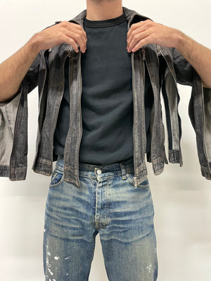SS2003 Dolce & Gabbana zipper shredder denim jacket