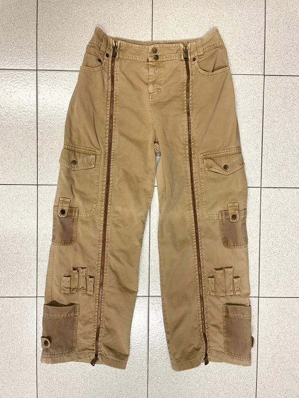 2004 Dolce & Gabbana full zipper cargo multi pockets pants