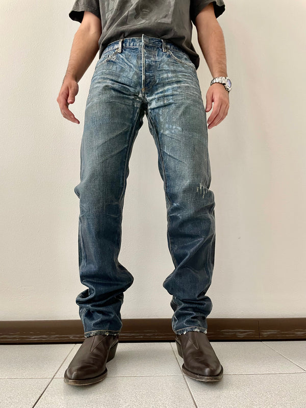 AW2003 Dior Homme waxed jeans