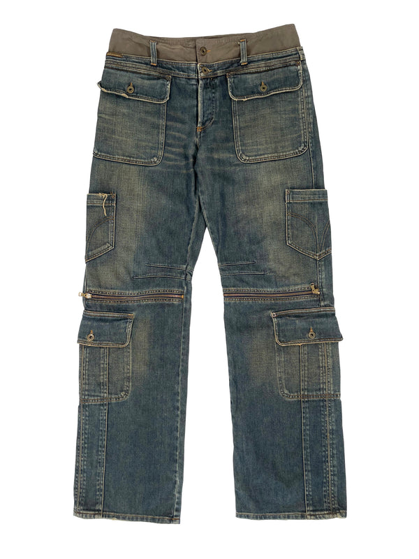 AW2005 Dolce & Gabbana double waisted cargo pants