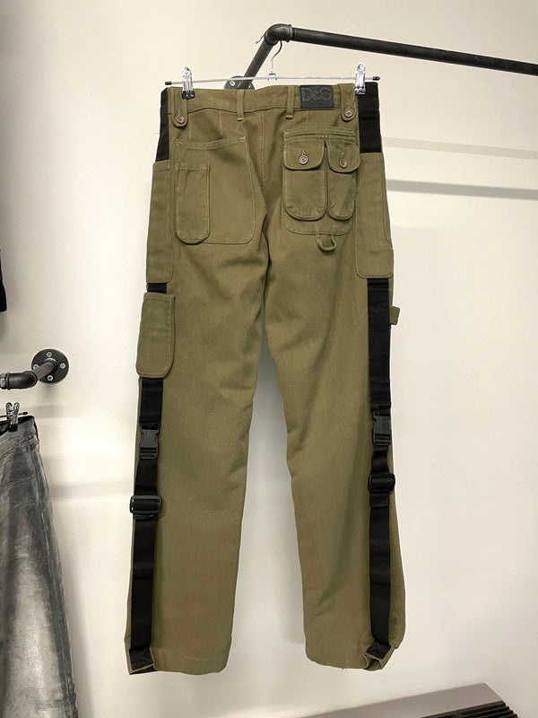 AW2003 Dolce & Gabbana bondage parachute cargo pants