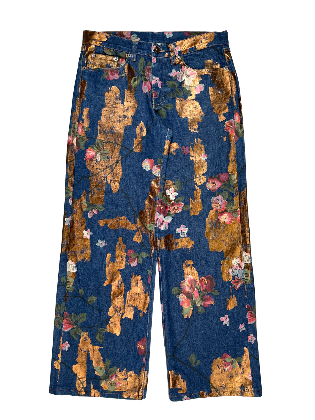 SS2001 Gucci by Tom Ford floral jeans