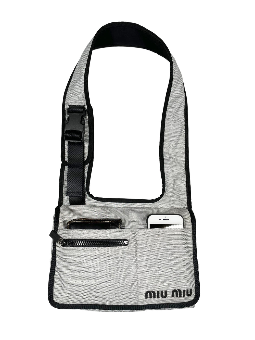 SS1999 Miu Miu silver technical crossbody bag