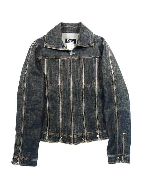 Dolce & Gabbana zipper shredder denim jacket