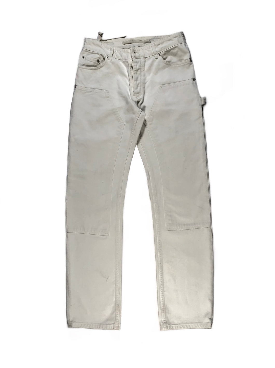 1999 Helmut Lang double knee carpenter ice white pants