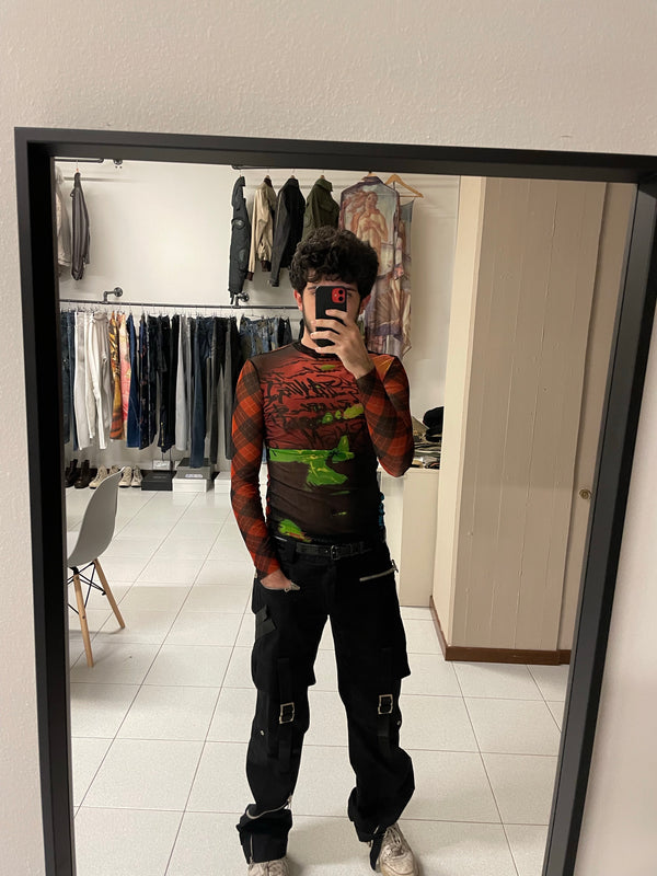 AW1997 Jean Paul Gaultier “fight racism” mesh top