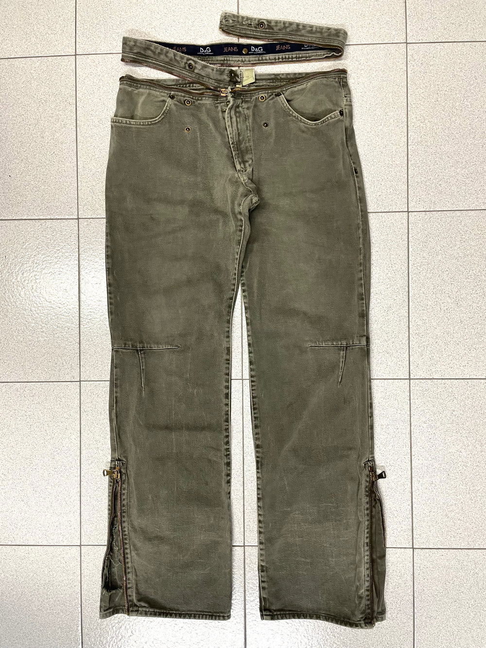 2003 Dolce & Gabbana zipper waist ankle jeans