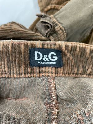 2000’s Dolce & Gabbana corduroy bondage pants
