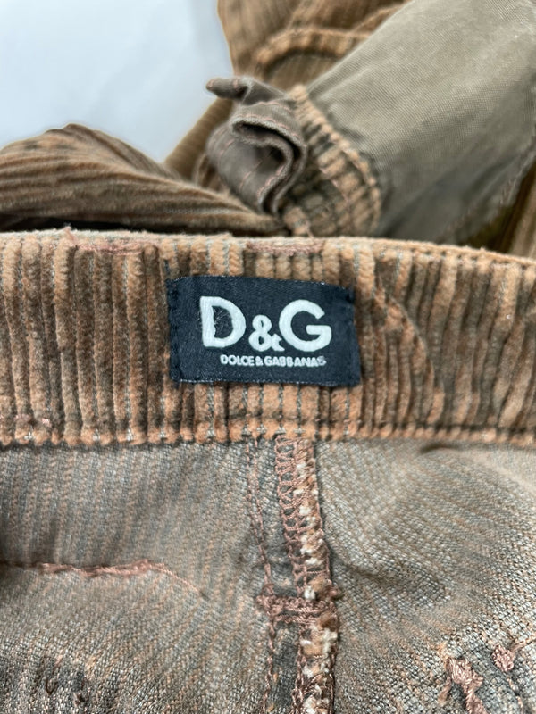 2000’s Dolce & Gabbana corduroy bondage pants