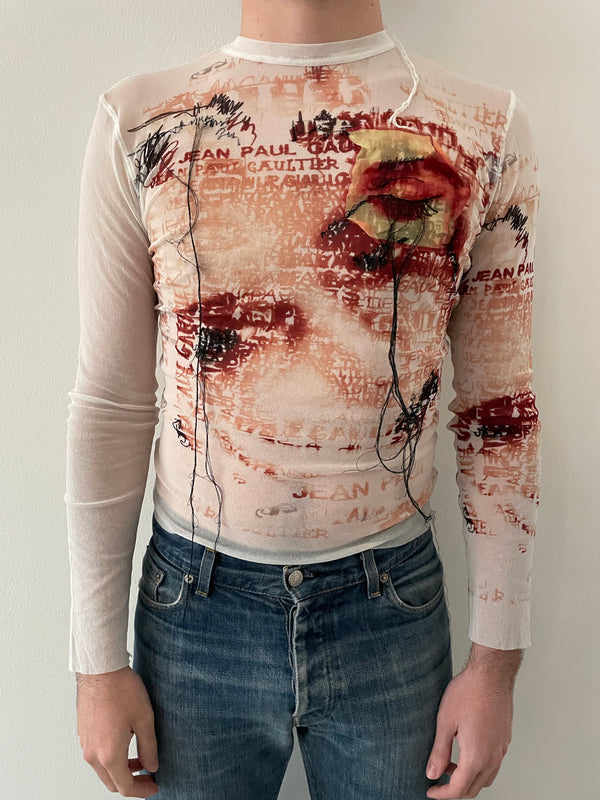 SS2002 Jean Paul Gaultier eye patchwork top