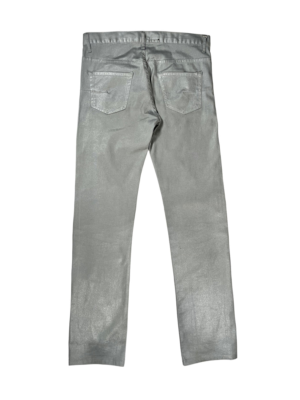 2000s Dior Homme silver coated denim