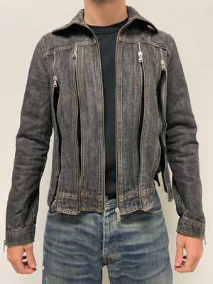 SS2003 Dolce & Gabbana zipper shredder denim jacket