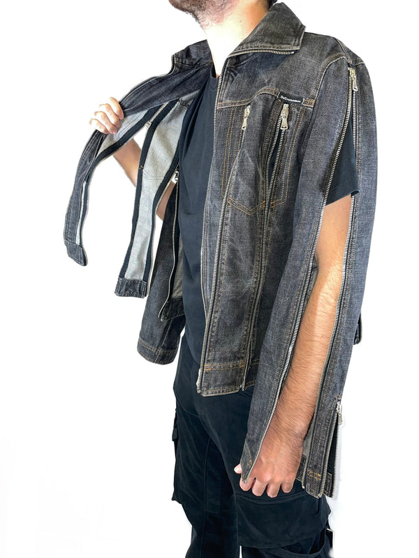 Dolce & Gabbana zipper shredder denim jacket