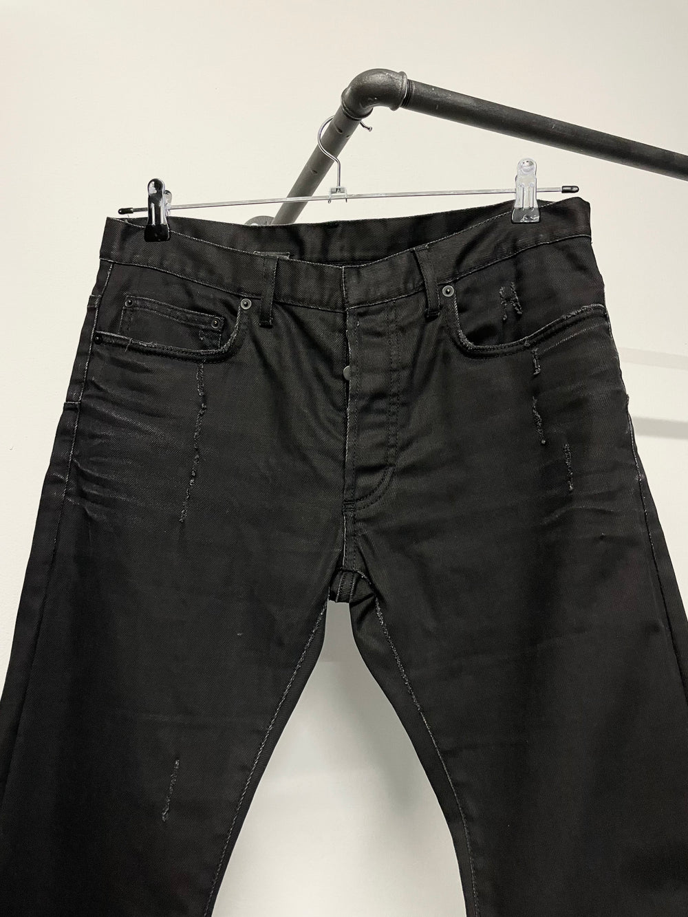 2000s Dior Homme black distressed jeans