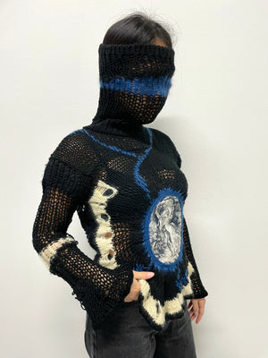 AW2007 Jean Paul Gaultier crochet knit with mask